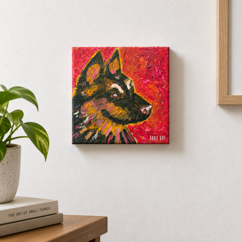 German Shepard Puppy - Oil Painting