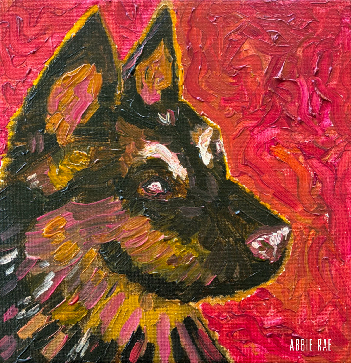 German Shepard Puppy - Oil Painting