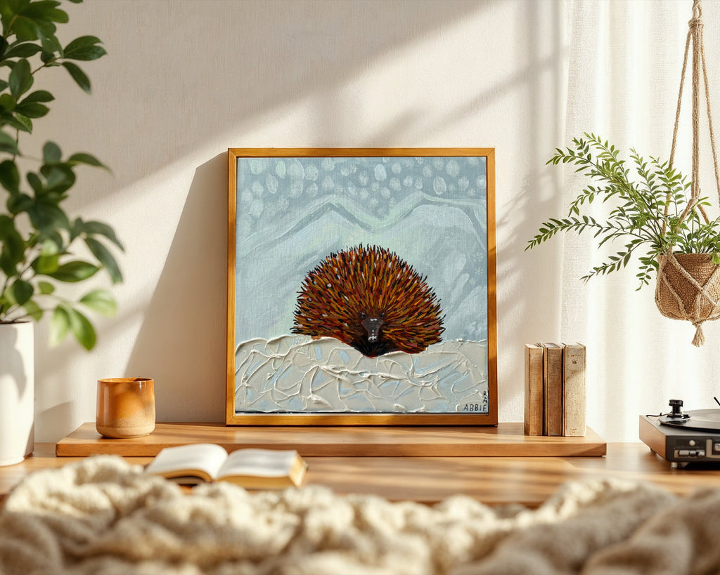 Chilly Echidna - Textured Acrylic Original Painting